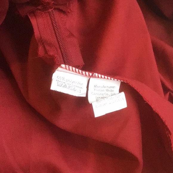 Brick-Red Dressy Girls Dress W/Short Sleeves Ruffles Zipper & Tie Back ~ Sz 4 - Picture 5 of 11